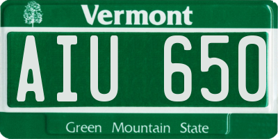 VT license plate AIU650