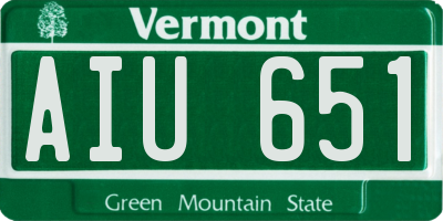 VT license plate AIU651