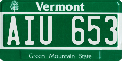 VT license plate AIU653