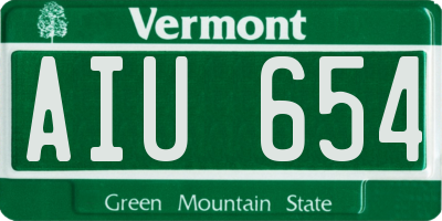 VT license plate AIU654