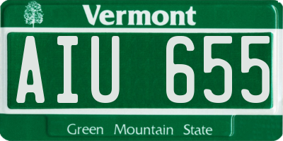 VT license plate AIU655