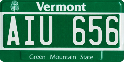 VT license plate AIU656