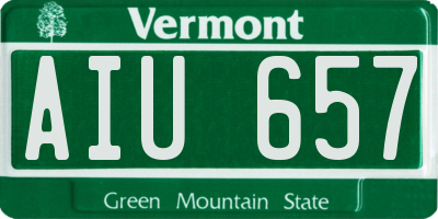 VT license plate AIU657