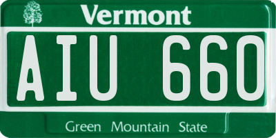 VT license plate AIU660