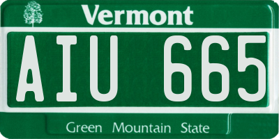 VT license plate AIU665