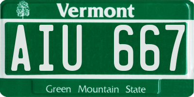 VT license plate AIU667