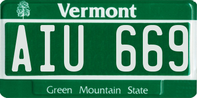 VT license plate AIU669