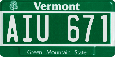 VT license plate AIU671