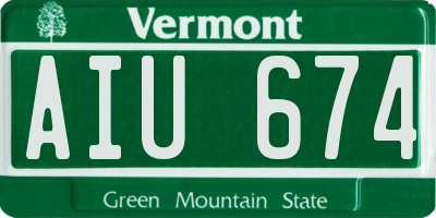 VT license plate AIU674
