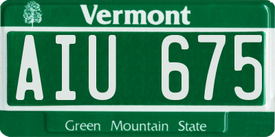 VT license plate AIU675
