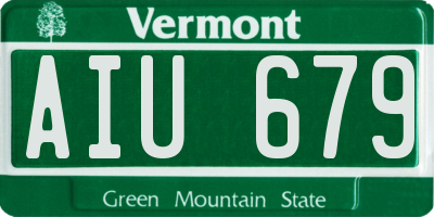 VT license plate AIU679
