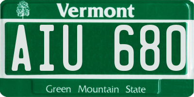 VT license plate AIU680