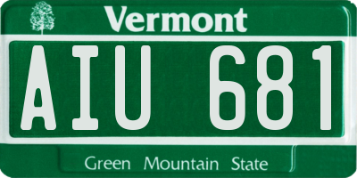 VT license plate AIU681