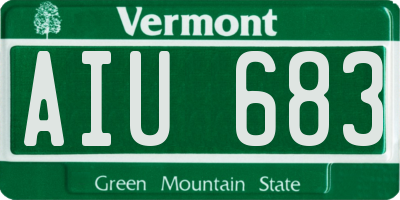 VT license plate AIU683