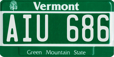 VT license plate AIU686