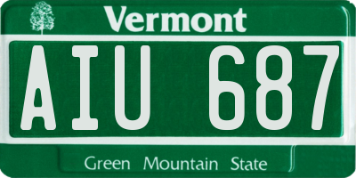 VT license plate AIU687