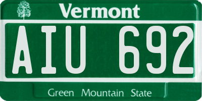 VT license plate AIU692