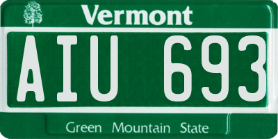 VT license plate AIU693