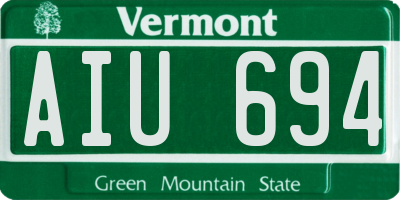 VT license plate AIU694