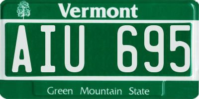 VT license plate AIU695