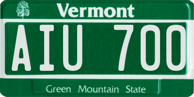 VT license plate AIU700