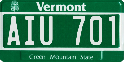 VT license plate AIU701