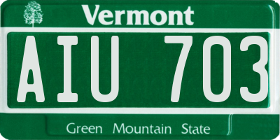 VT license plate AIU703