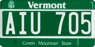 VT license plate AIU705