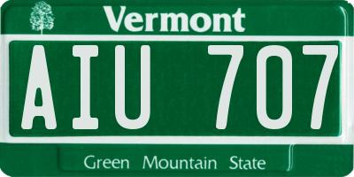 VT license plate AIU707