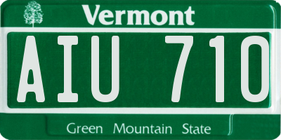 VT license plate AIU710
