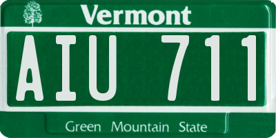 VT license plate AIU711