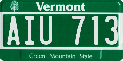 VT license plate AIU713