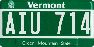 VT license plate AIU714
