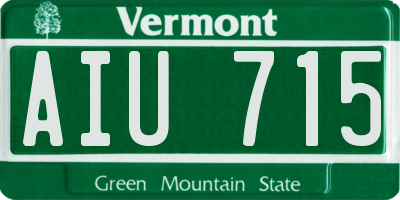 VT license plate AIU715