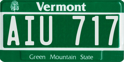 VT license plate AIU717