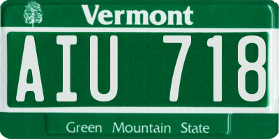 VT license plate AIU718