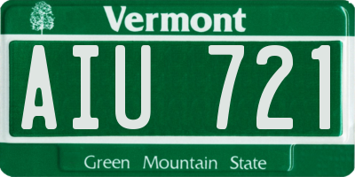 VT license plate AIU721
