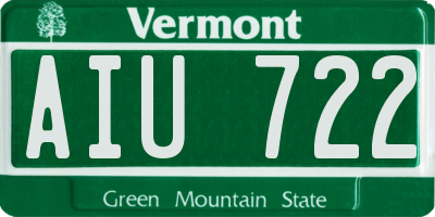 VT license plate AIU722