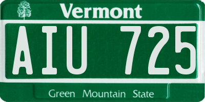 VT license plate AIU725