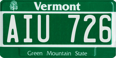 VT license plate AIU726