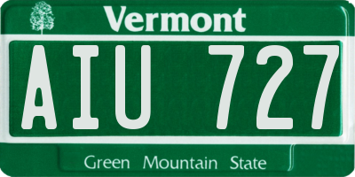 VT license plate AIU727