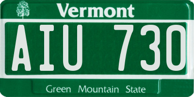 VT license plate AIU730