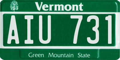 VT license plate AIU731