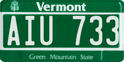VT license plate AIU733