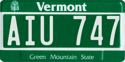 VT license plate AIU747