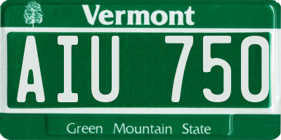 VT license plate AIU750
