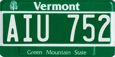 VT license plate AIU752