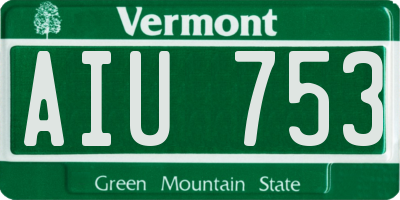 VT license plate AIU753