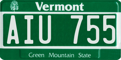 VT license plate AIU755