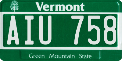 VT license plate AIU758